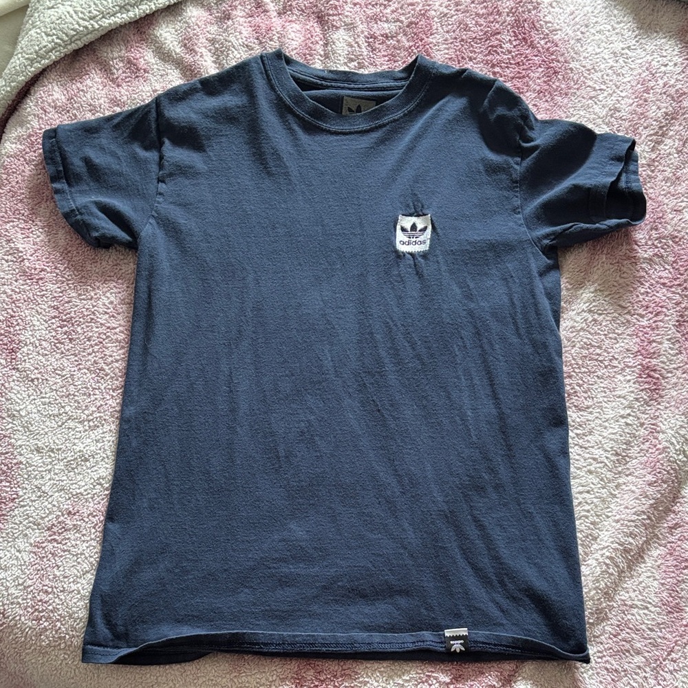 Adidas Dark Blue Tee with Logo Patch